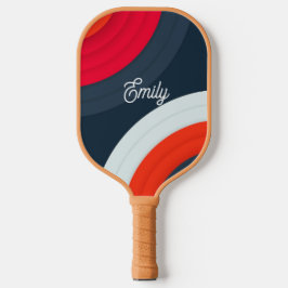 Modern Geometric Personalized Script Name Pickleball Schläger