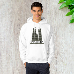 Modern Geometric Sagrada Familia Barcelona Skyline Hoodie