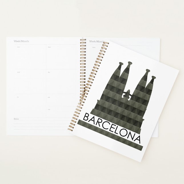 Modern Geometric Sagrada Familia Barcelona Skyline Planer (Von Creator hochgeladen)