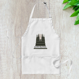 Modern Geometric Sagrada Familia Barcelona Skyline Schürze