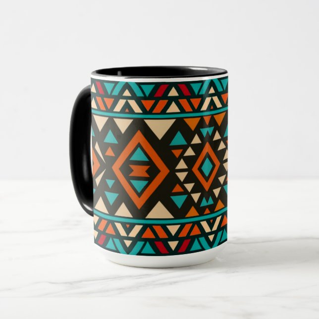 Modern Geometric Southwest Style  Tasse (Vorderseite Links)