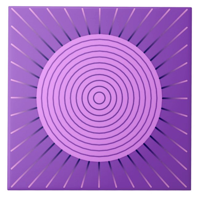 Modern Geometric Sunburst - Amethyst Lila Fliese (Vorderseite)