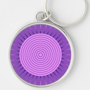 Modern Geometric Sunburst - Amethyst Lila Schlüsselanhänger