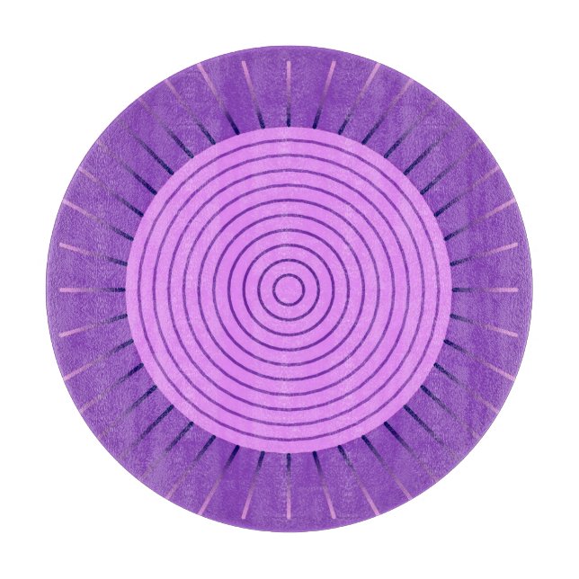 Modern Geometric Sunburst - Amethyst Lila Schneidebrett (Vorderseite)