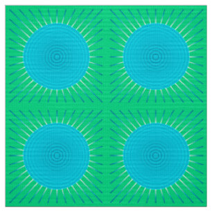 Modern Geometric Sunburst - Blau und Jade Green Stoff