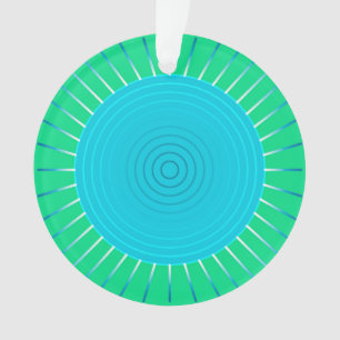 Modern Geometric Sunburst - Blau und Jade Grün Ornament