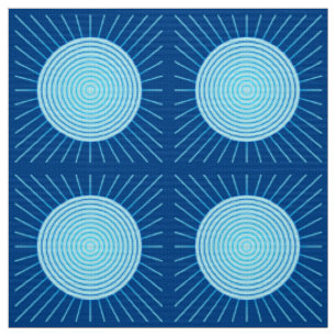 Modern Geometric Sunburst - Cobalt Blue und Aqua Stoff