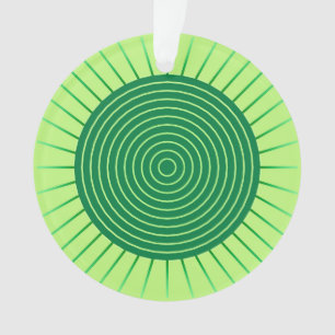 Modern Geometric Sunburst - Smaragdgrün und Limon Ornament