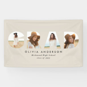 Modern geometric typography photo arch graduation banner