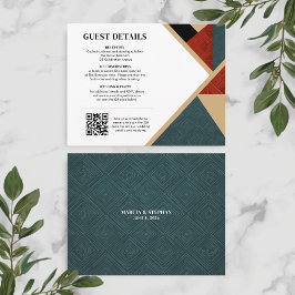 Modern Geometric Wedding Details Card Begleitkarte