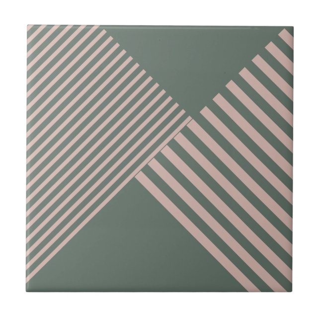 Modern geometrisch rosa Diagonal Streifen Schiefer Fliese (Vorderseite)