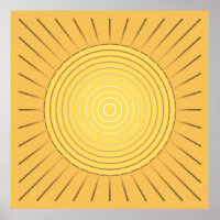 Modern geometrisch Sunburst - Mustard Gold / Gelb