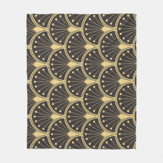 Modern geometrische, goldgedeckte Fliesen Fleecedecke