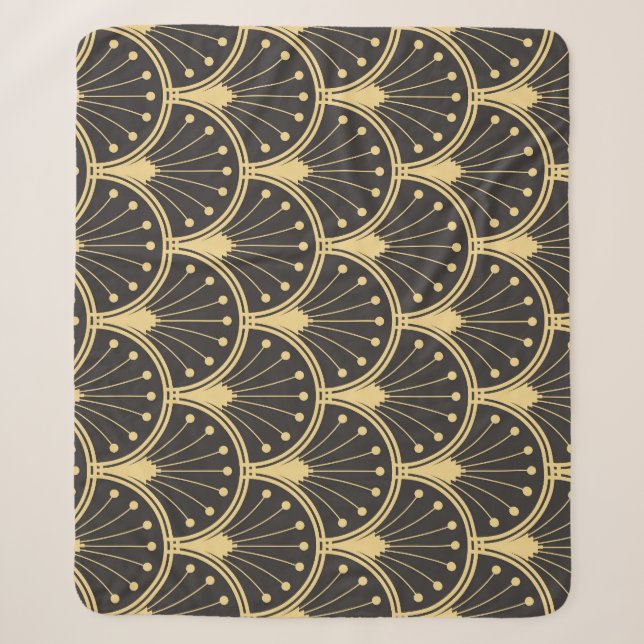 Modern geometrische, goldgedeckte Fliesen Sherpadecke (Vorderseite)