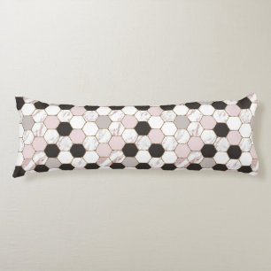 Modern geometrisches Marble Hexagon-Muster Seitenschläferkissen
