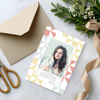 Modern Geometry Photo Graduation Invitation Einladung