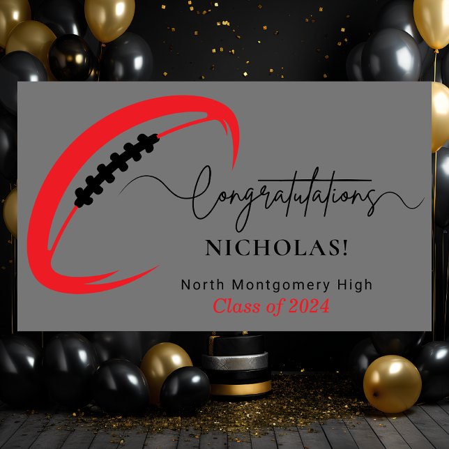 Modern Geschlossen Athlete Herzlichen Glückwunsch Banner (Von Creator hochgeladen)