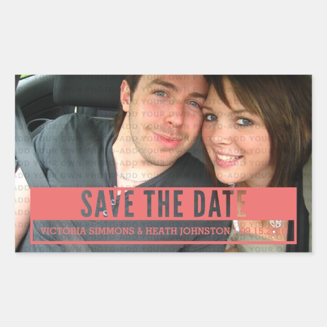 Modern geschnitten, Save the Date Aufkleber (Vorderseite)
