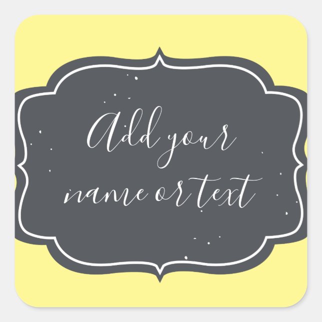Modern geschnittener Rahmen für Chalkboard Quadratischer Aufkleber (Vorderseite)