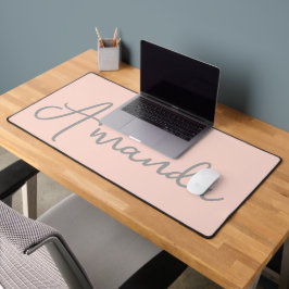 Modern geschriebener Name Blush Pink Schreibtischunterlage
