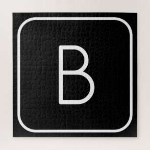 Modern gestaltetes Anfangsmonogramm Weiß & Schwa