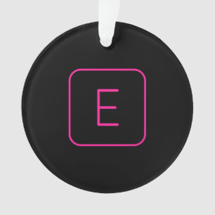Modern gestaltetes Initial-Monogramm Rosa & Schw Ornament
