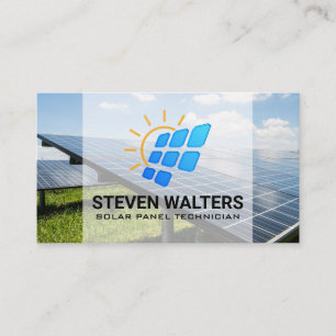 Modern gestaltetes Logo für Solarzellen   Öko Tech Visitenkarte