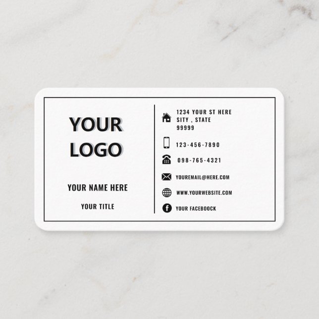 Modern gestaltetes Logo - Personalisiert Visitenkarte (Vorderseite)