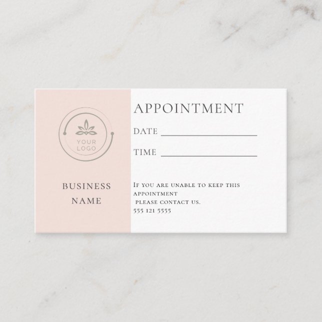 Modern gestaltetes Pink-Business-Logo Terminkarte (Vorderseite)