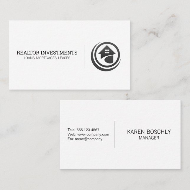 Modern gestaltetes Real-Anwesen-Logo Visitenkarte (Vorne/Hinten)