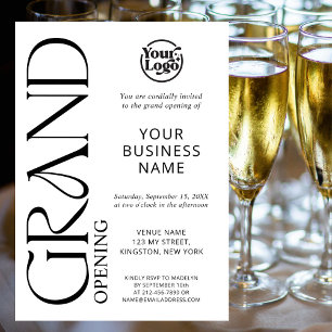 Modern gestaltetes White Grand Opening-Business-Lo Einladung