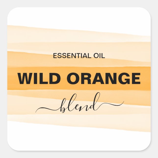 Modern gestreiftes Orangenrollenschild Quadratischer Aufkleber (Vorderseite)