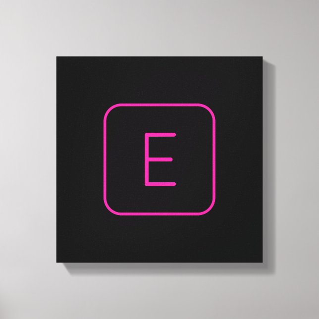 Modern gestyltes Anfangsmonogramm | Rosa und Schwa Leinwanddruck (Vorderseite)