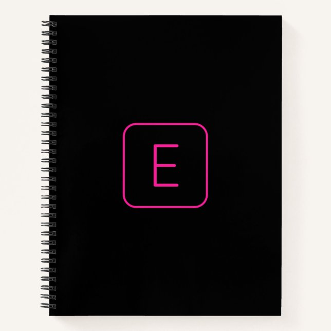 Modern gestyltes Anfangsmonogramm | Rosa und Schwa Notizbuch (Vorderseite)