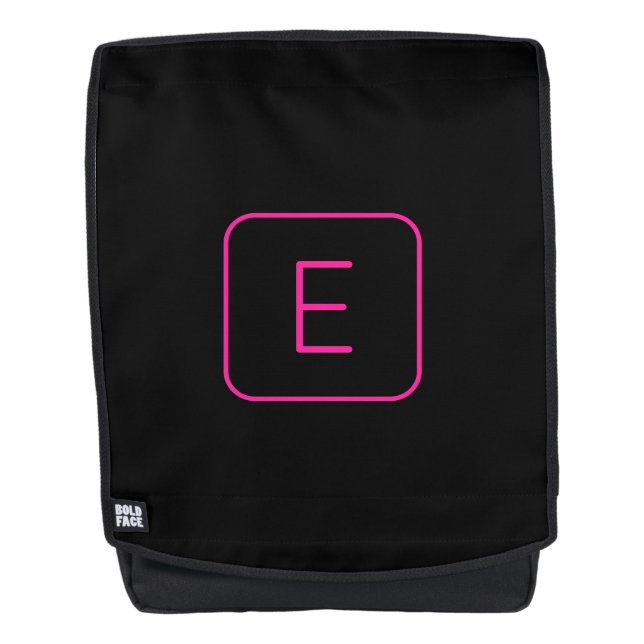 Modern gestyltes Anfangsmonogramm | Rosa und Schwa Rucksack (Vorderseite)