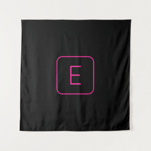 Modern gestyltes Anfangsmonogramm   Rosa und Schwa Wandteppich