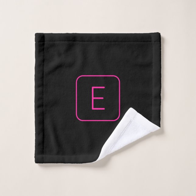 Modern gestyltes Anfangsmonogramm | Rosa und Schwa Waschlappen (Waschlappen)