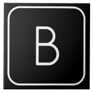 Modern gestyltes Anfangsmonogramm Weiß und Schwa Fliese