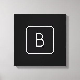 Modern gestyltes Anfangsmonogramm Weiß und Schwa Leinwanddruck