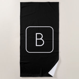 Modern gestyltes Anfangsmonogramm Weiß und Schwa Strandtuch