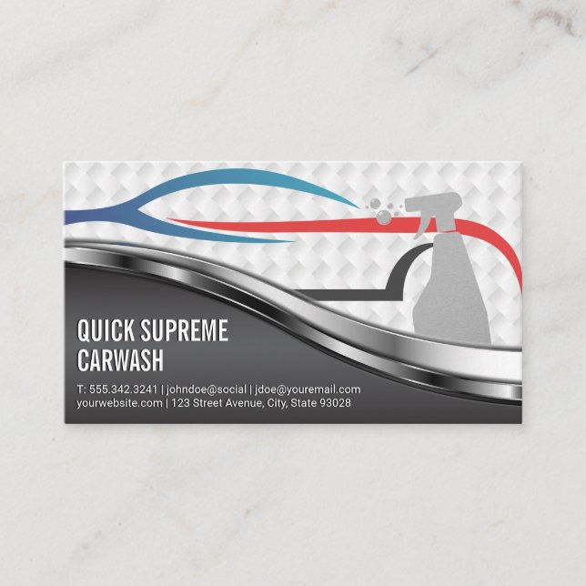 Modern gestyltes Auto-Logo | Car Wash Service Visitenkarte (Vorderseite)