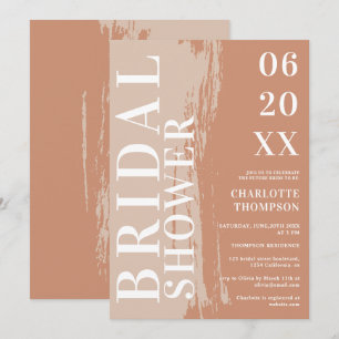 Modern gewagte Namen Terracotta earth Brautparty Einladung