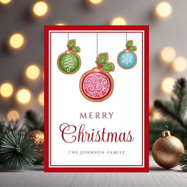 Modern Gingerbread Christmas Baubles  Feiertagskarte (Von Creator hochgeladen)