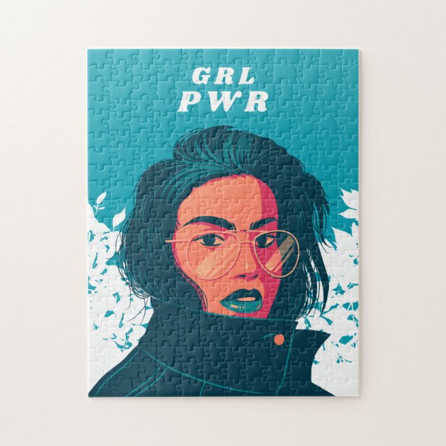 Modern Girl Feminist & GRL PWR Text Female Future (Vertikal)