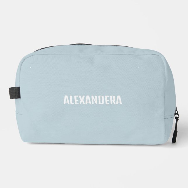 Modern Girl Light Blue Name Waschbeutel (Vorderseite)