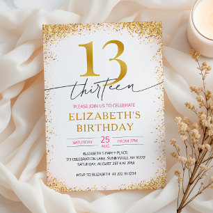 Modern Girly 13. Geburtstag Einladung