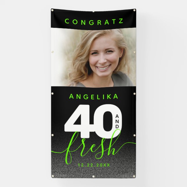 Modern Girly Bright Green 40 und Fresh Banner (Vertikal)
