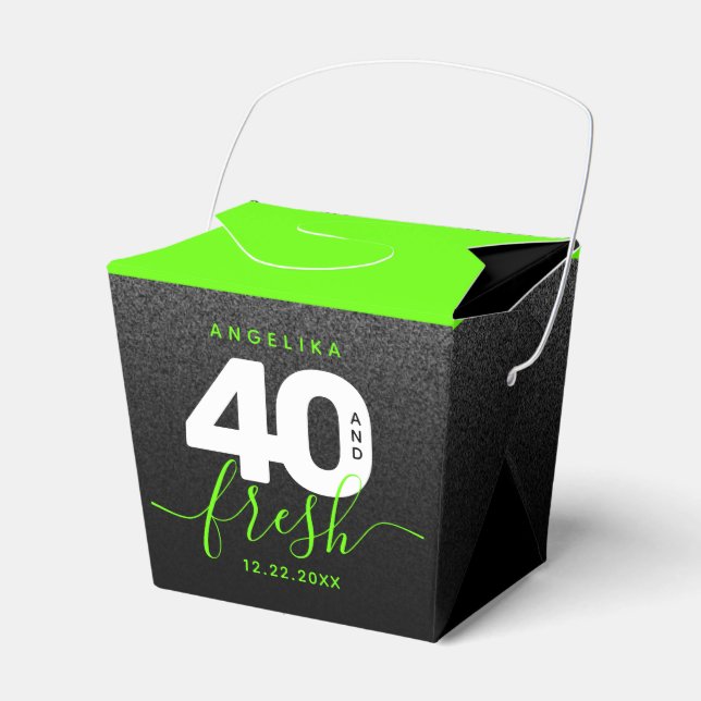 Modern Girly Bright Green 40 und Fresh Geschenkschachtel (Vorderseite)