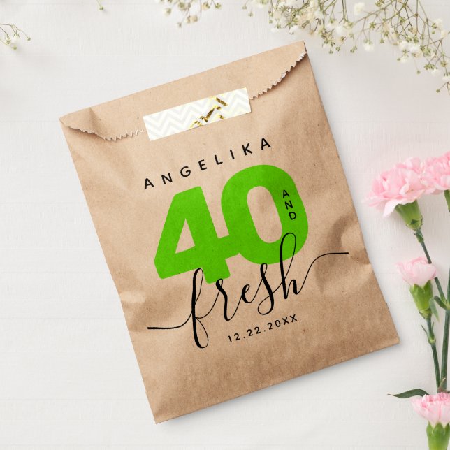 Modern Girly Bright Green 40 und Fresh Geschenktütchen (Versiegelt)