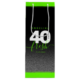 Modern Girly Bright Green 40 und Fresh Geschenktüte Für Weinflaschen